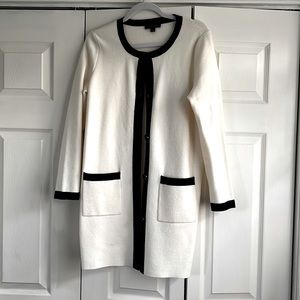 Sweater MIDI Length with Black Trim Loft Size Small